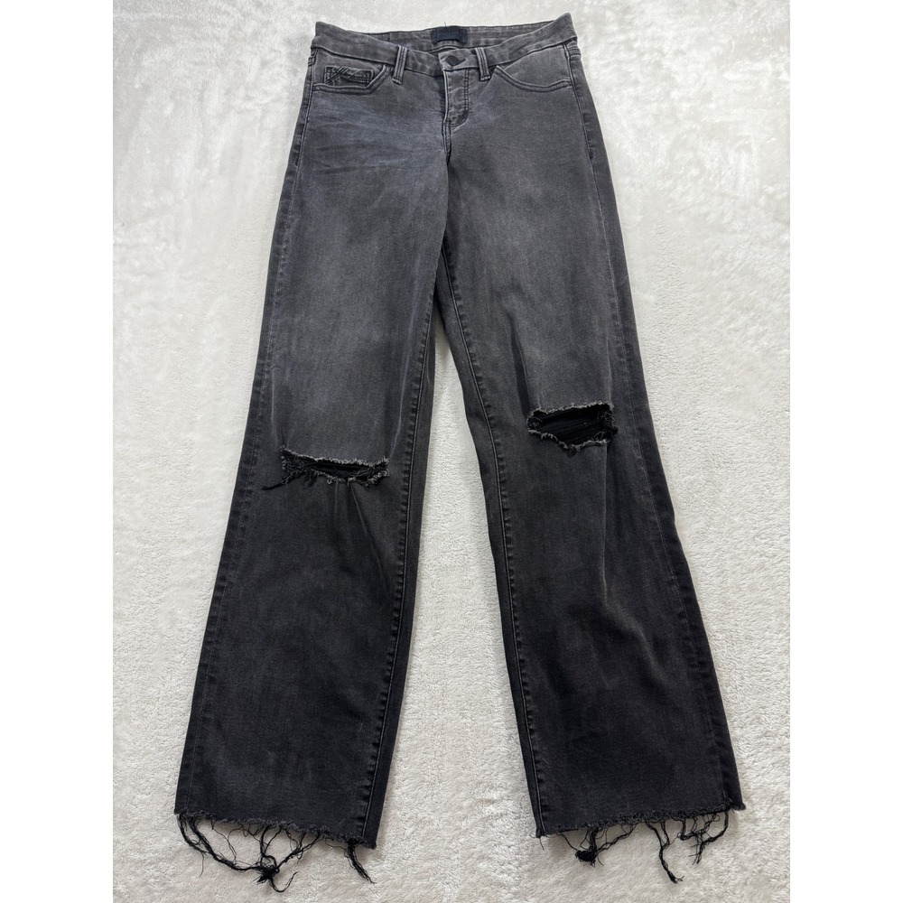 Buckle Black Womens Fit No. 53 Wide Distressed Black Jeans 26x32 Meas: 28x31.5